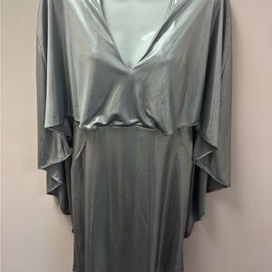 Halston Heritage Metallic Silver Dress